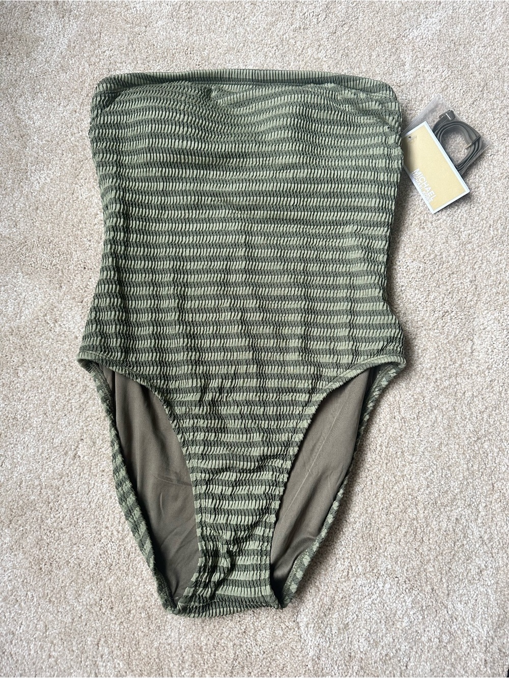 Michael Kors Olive Textured One-Piece